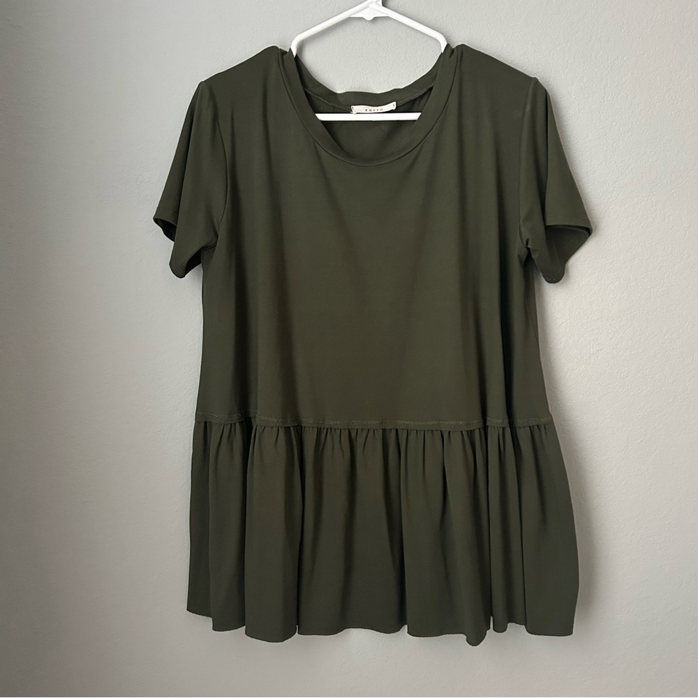 Entro Green Peplum Women's Top